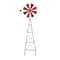 Glitzhome&#xAE; 3.5ft Red Metal Wind Spinner Yard Stake